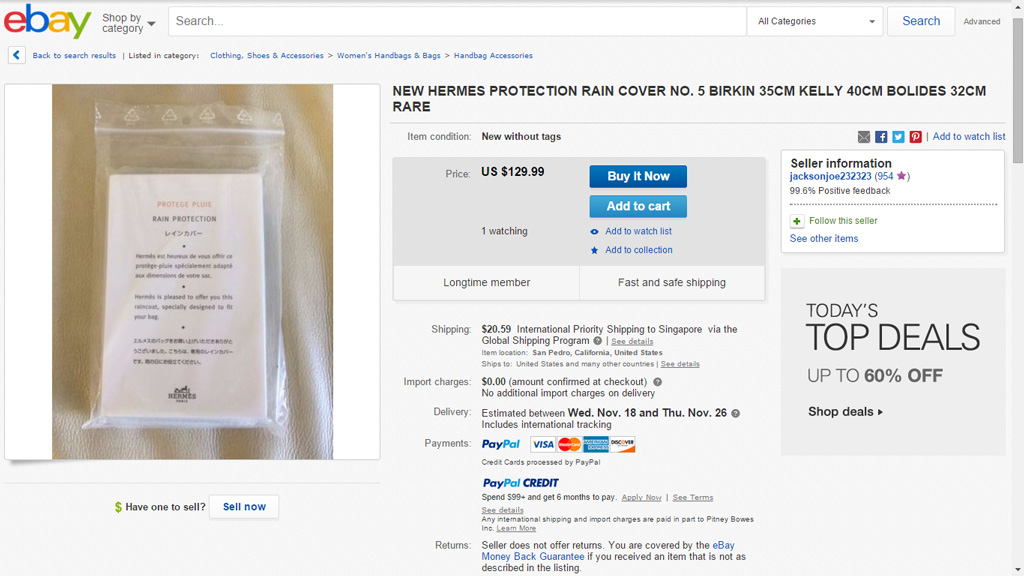 Hermes-Bag-Rain-Cover