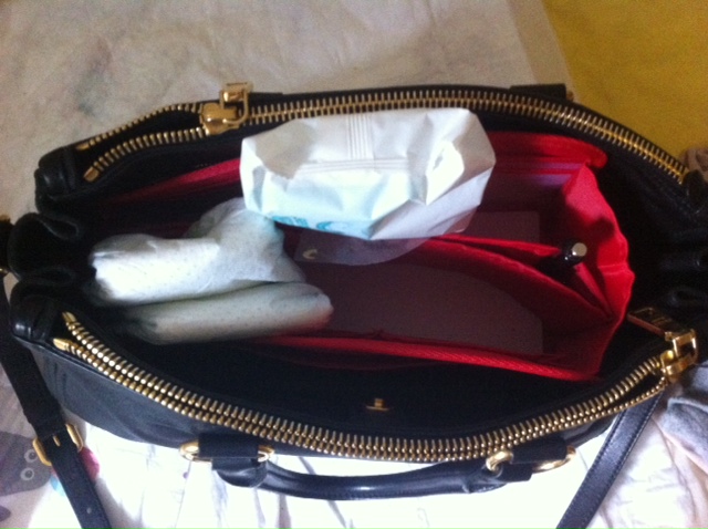 Prada bag convert to Diaper bag by using a Purse Organizer-3